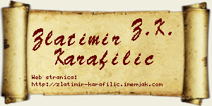 Zlatimir Karafilić vizit kartica